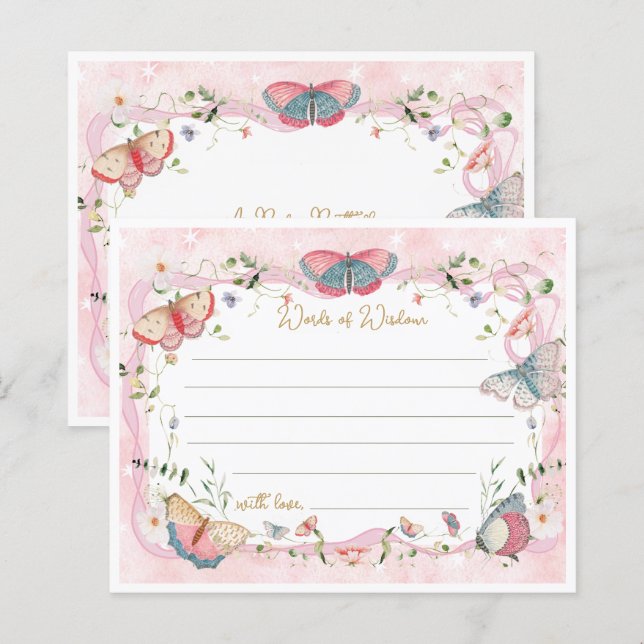 A Baby Butterfly Is On Her Way Baby Shower Advice  (Front/Back)