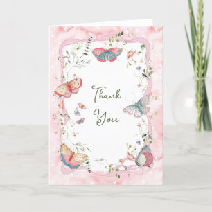 A Baby Butterfly Is On Her Way Baby Shower Thank You Card