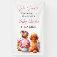 A Baby Girl and her Dog Baby Shower Personalized