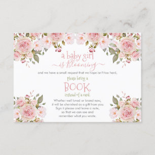 A Baby Girl Is Blooming I Shower Book Request Enc Enclosure Card