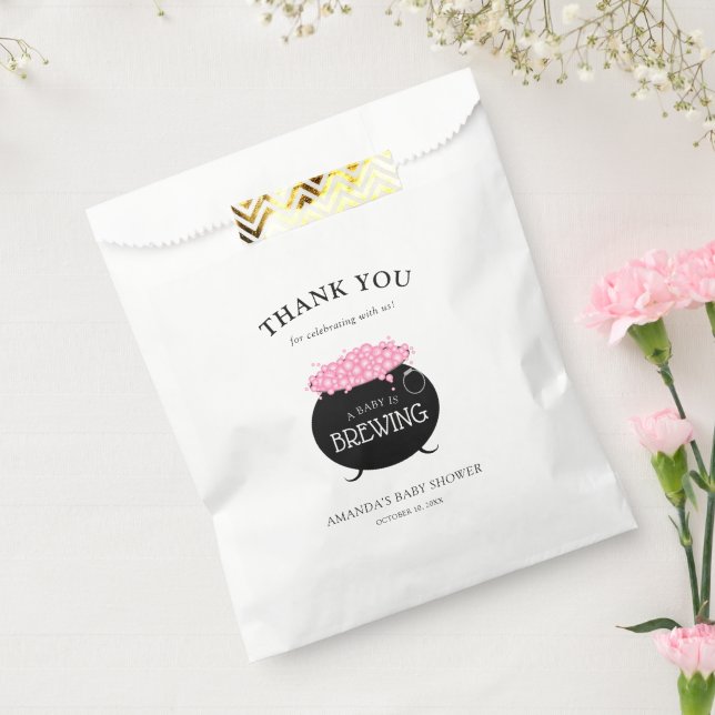 A Baby Girl is Brewing Halloween Baby Shower Favour Bag (Sealed)