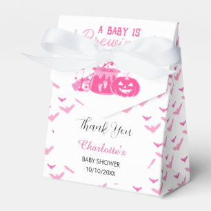 A Baby Girl Is Brewing Pink Halloween Baby Shower  Favor Box