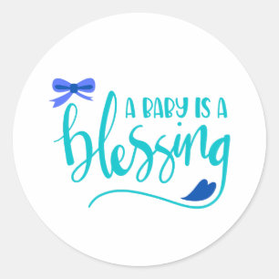 A Baby is A Blessing, Boy Classic Round Sticker