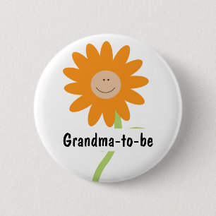 A BABY IS BLOOMING Baby Shower Button Personalized