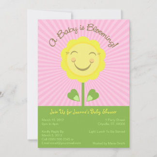'A Baby is Blooming' Baby Shower Invitation - Pink