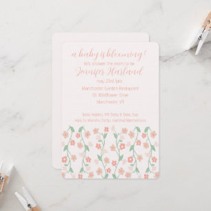 A Baby Is Blooming Simple Wildflowers. Baby Shower Invitation