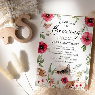 'A Baby is Brewing' Afternoon Tea Baby Shower Invitation