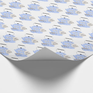 A Baby Is Brewing Baby Boy Shower Diaper Raffle Wrapping Paper