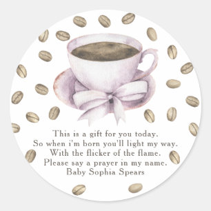 A baby is brewing baby - Prayer candle label