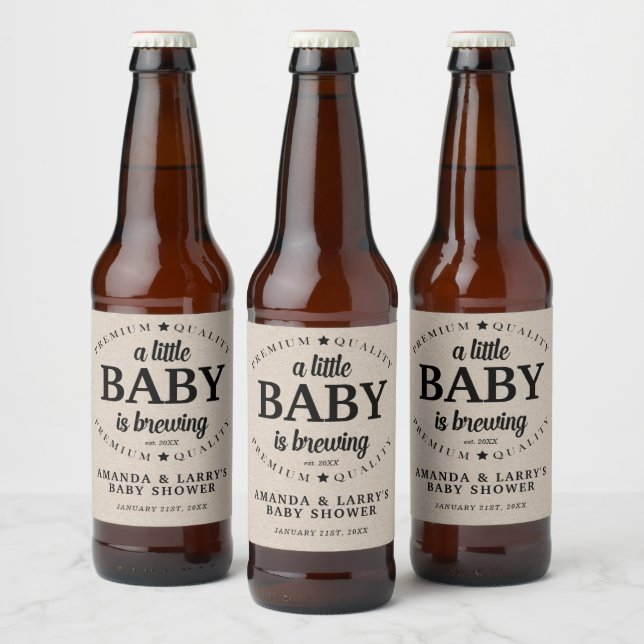 A Baby is Brewing Baby Shower Beer Bottle Label (Bottles)