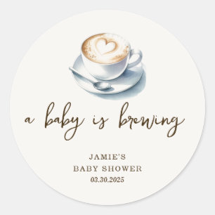A Baby is Brewing Baby Shower  Classic Round Sticker