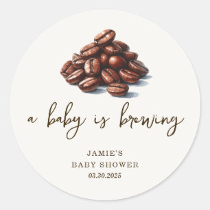 A Baby is Brewing Baby Shower  Classic Round Sticker