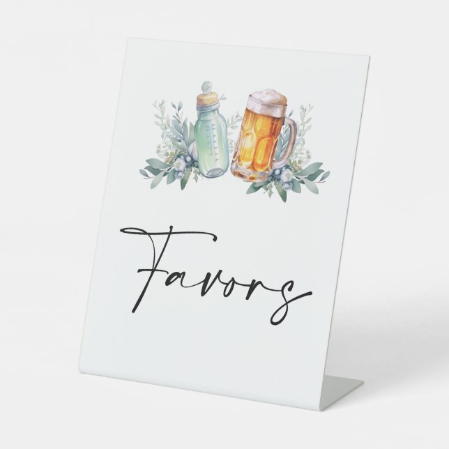 A Baby Is Brewing Baby Shower Favours Pedestal Sign (Front)