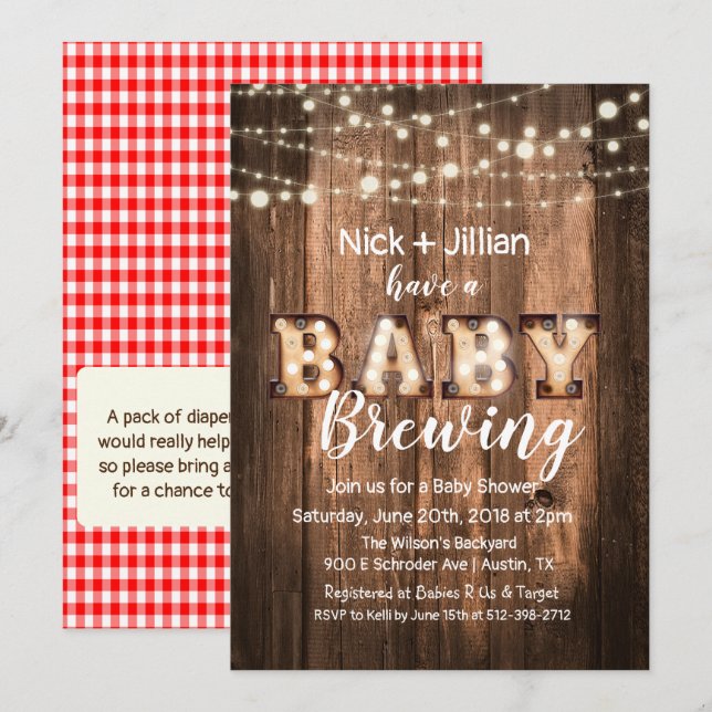 A Baby is Brewing Baby Shower Invitation (Front/Back)