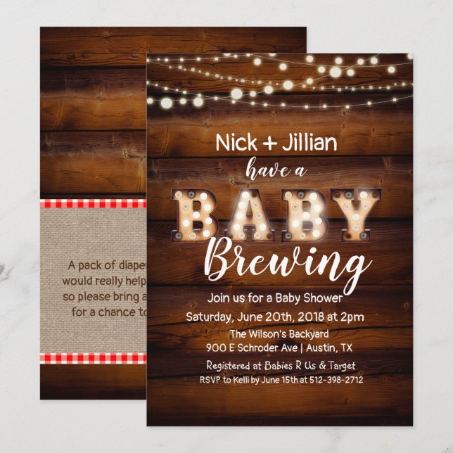 A Baby is Brewing Baby Shower Invitation (Front/Back)