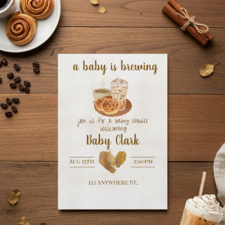 A Baby is Brewing. Baby shower invitation