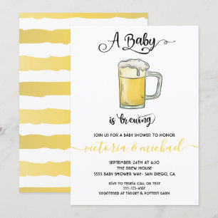 A baby is Brewing Baby Shower Invitations