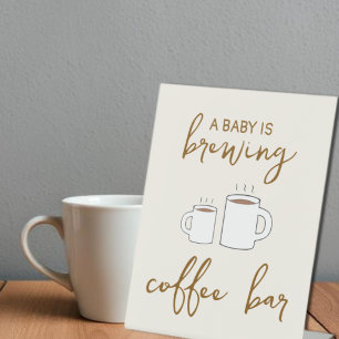 A Baby Is Brewing Baby Shower Pedestal Sign