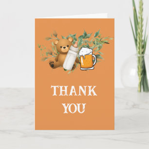 A baby is brewing baby shower photo  thank you card