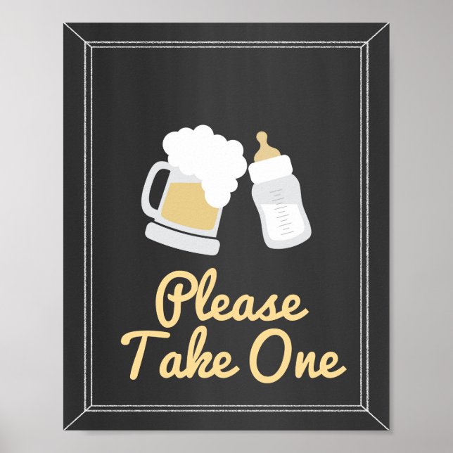 A Baby is Brewing Baby Shower "Take One" Sign (Front)