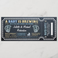 A Baby is Brewing Baby Shower Ticket Invitations