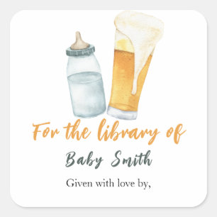 A baby is brewing beer - for the library of square sticker