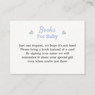 A Baby Is Brewing Blue Baby Shower Book Request Enclosure Card