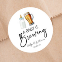 A Baby Is Brewing Bottle Beer Glass Baby Shower