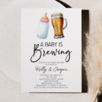 A Baby Is Brewing Bottle Beer Glass Baby Shower
