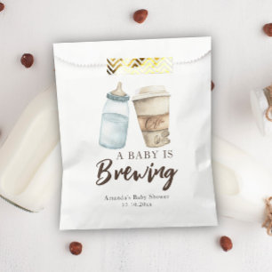 A Baby is Brewing Bottle Coffee Baby shower Favour Bag
