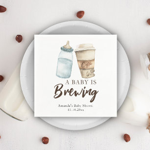 A Baby is Brewing Bottle Coffee Baby shower Napkin