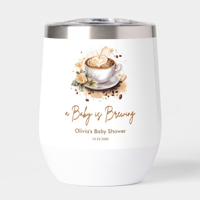 A Baby is Brewing Brown Coffee Baby Shower (Front)