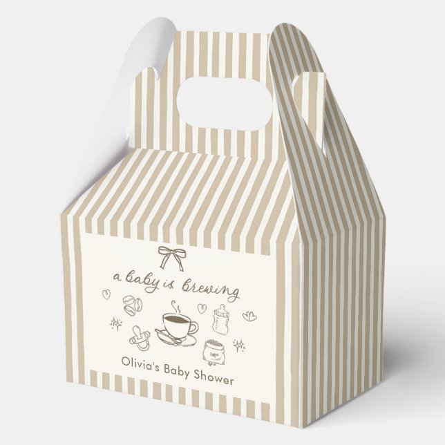 A Baby is Brewing Coffee Baby Shower Favour Boxes (Front)