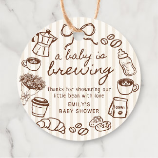 A Baby is Brewing Coffee Baby Shower Favour Tags