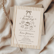 A Baby is Brewing Coffee Baby Shower Invitation 
