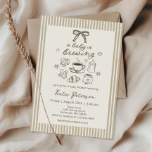 A Baby is Brewing Coffee Baby Shower Invitation 