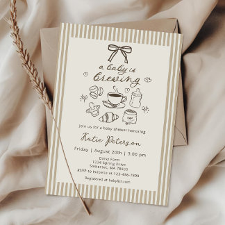 A Baby is Brewing Coffee Baby Shower Invitation 