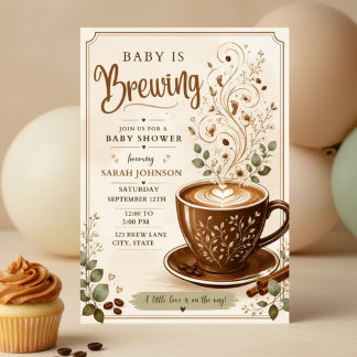 A Baby Is Brewing Coffee Baby Shower Invitation