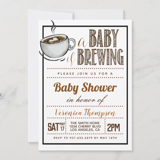 A Baby is Brewing Coffee Baby Shower Invitation (Front)