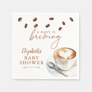 A Baby Is Brewing Coffee Baby Shower Napkin