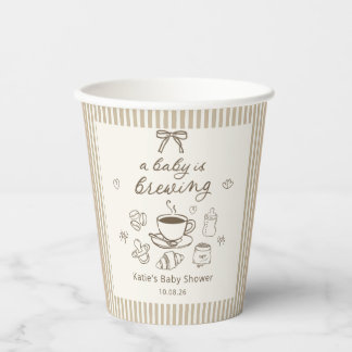 A Baby is Brewing Coffee Baby Shower Paper Cups