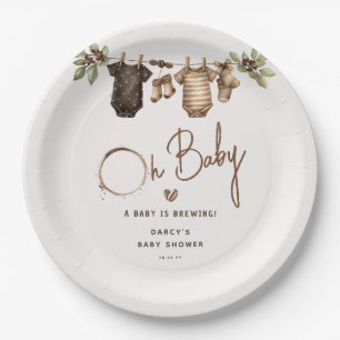 A Baby is Brewing' Coffee Baby Shower Paper Plate