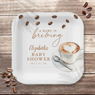 A Baby Is Brewing Coffee Baby Shower Paper Plate
