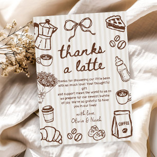 A Baby is Brewing Coffee Baby Shower Thank You Card
