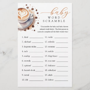 A Baby Is Brewing Coffee Baby Word Scramble Game