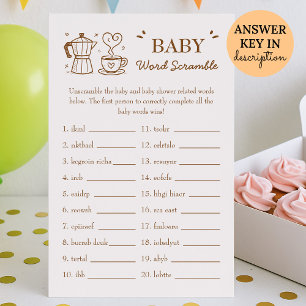 A Baby Is Brewing Coffee Baby Word Scramble Game