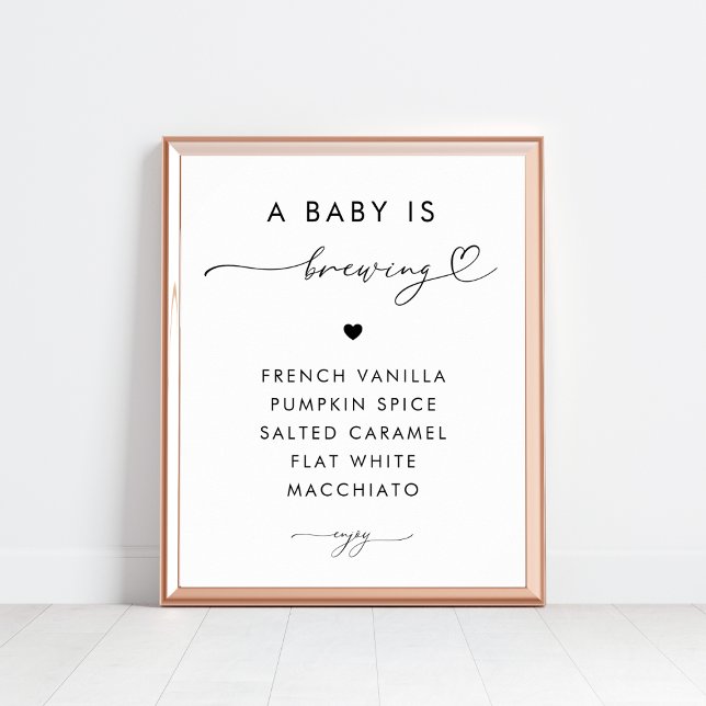 A Baby is Brewing Coffee Bar Baby Shower Sign (Creator Uploaded)