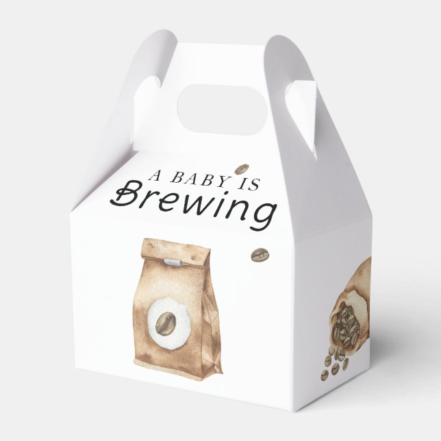 A Baby Is Brewing Coffee Cup Baby Shower Favor Box (Front Side)