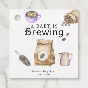 A Baby Is Brewing Coffee Cup Baby Shower Favour Tags