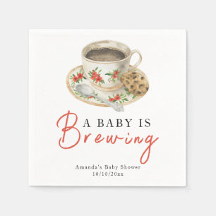 A Baby Is Brewing Coffee Cup Baby Shower Napkin